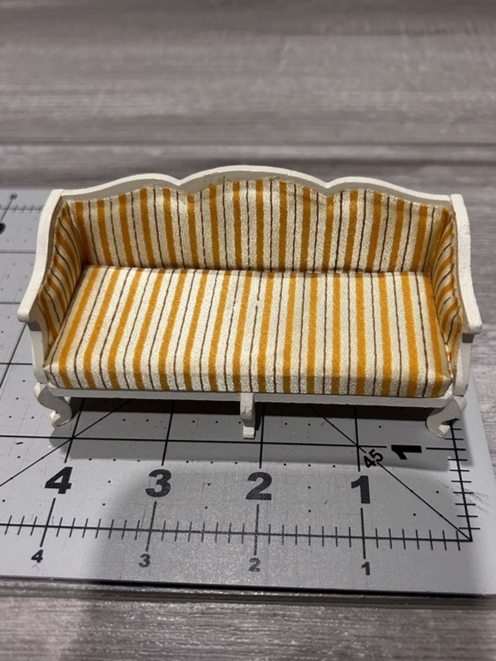 Lundby Dollhouse Striped Sofa - Vintage Lundby Miniature Furniture